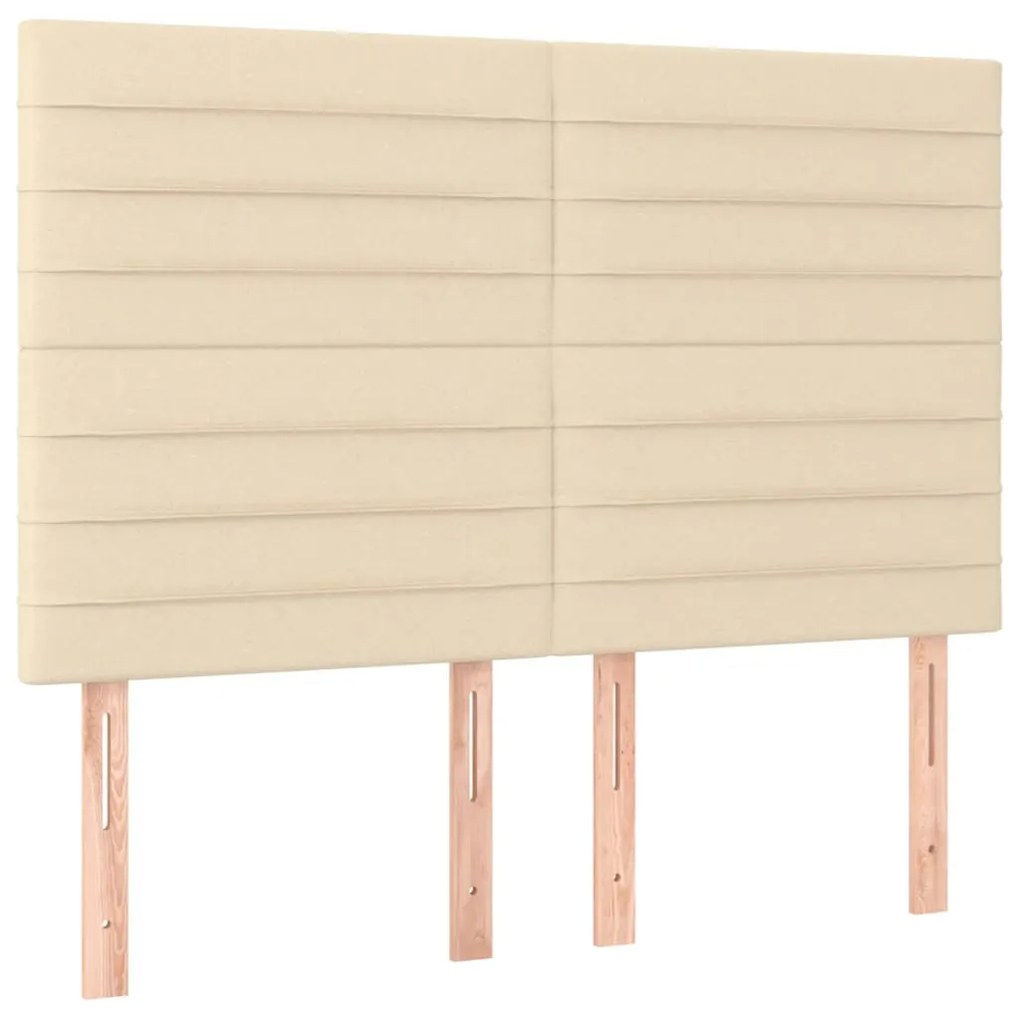 Estrutura de cama sem colchão 140x200 cm tecido cor creme