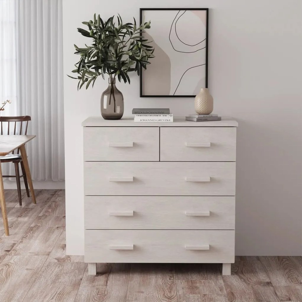340421 vidaXL Aparador HAMAR 79x40x80 cm pinho maciço branco