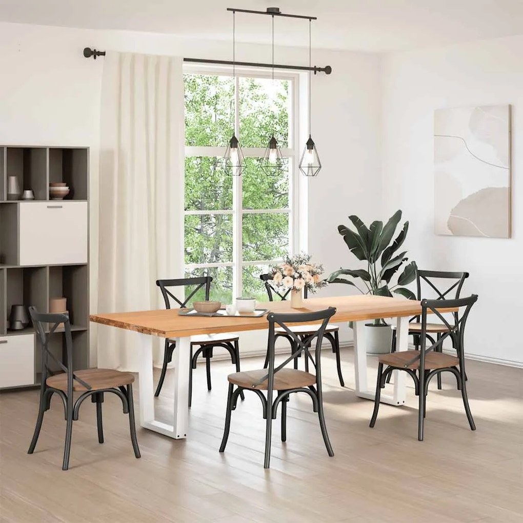 Pernas para mesa de jantar em V, 2 peças, branco, 60x(72-73,3) cm, aço