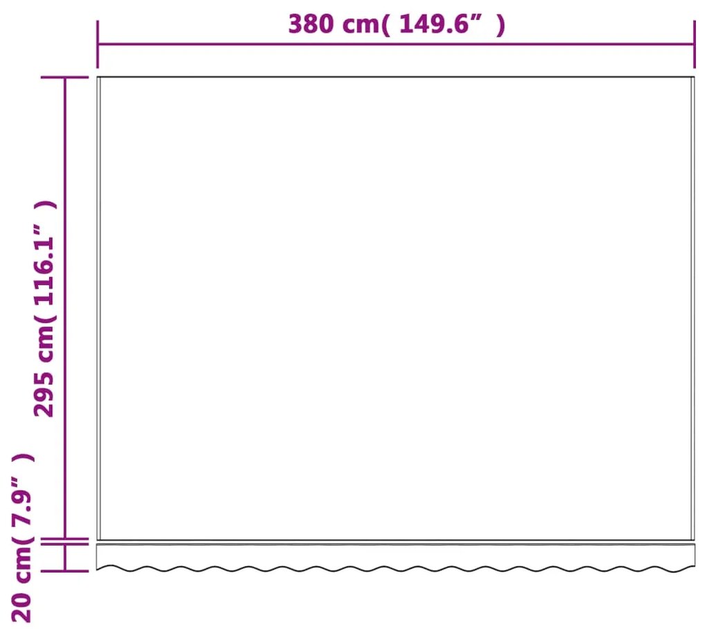 Tecido de substituição para toldo 4x3 m riscas multicor