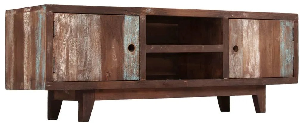 Móvel de TV vintage em madeira de acácia maciça 118x30x40 cm