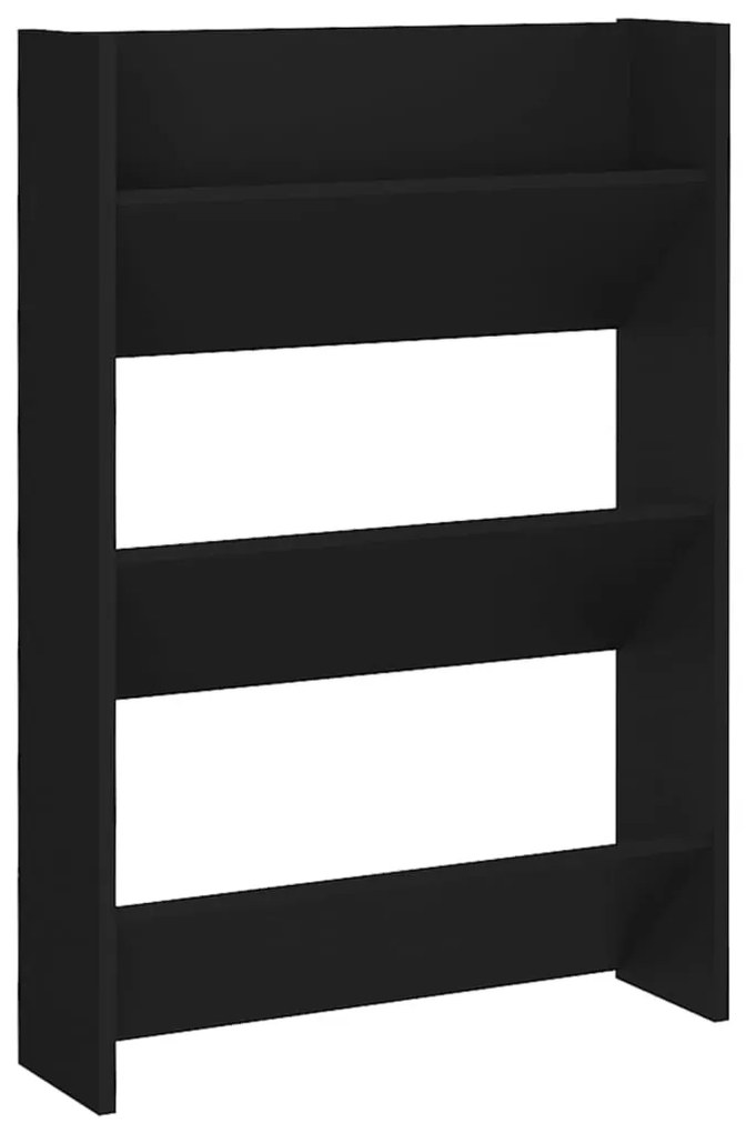 Sapateiras de parede 2 pcs 60x18x90 cm contraplacado preto