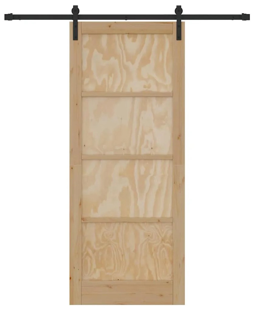 Porta Deslizante vidaXL com Conjunto de Ferragens 86x211 cm Madeira Ma