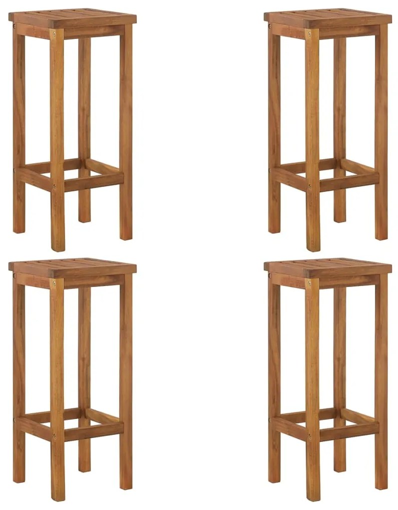5 pcs conjunto de bar para jardim madeira de acácia maciça