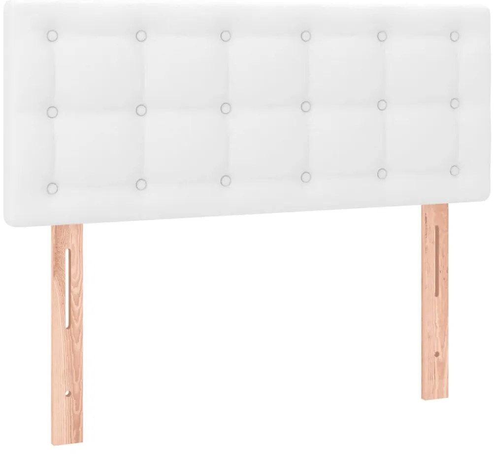 Cama boxspring com colchão 120x190 cm couro artificial branco