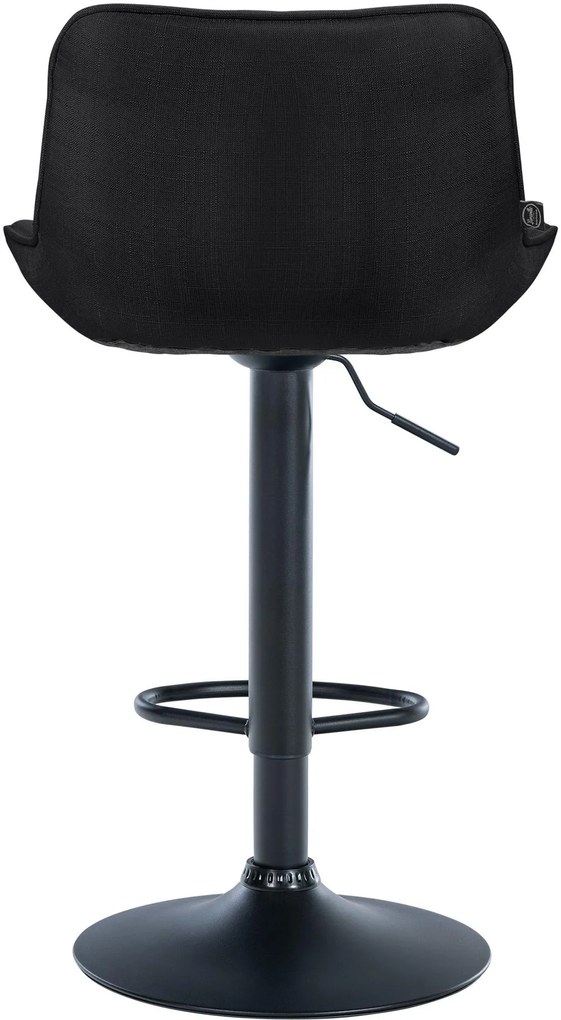 Banco alto em tecido com estrutura preta 85-106 x 49 x 51 cm preto