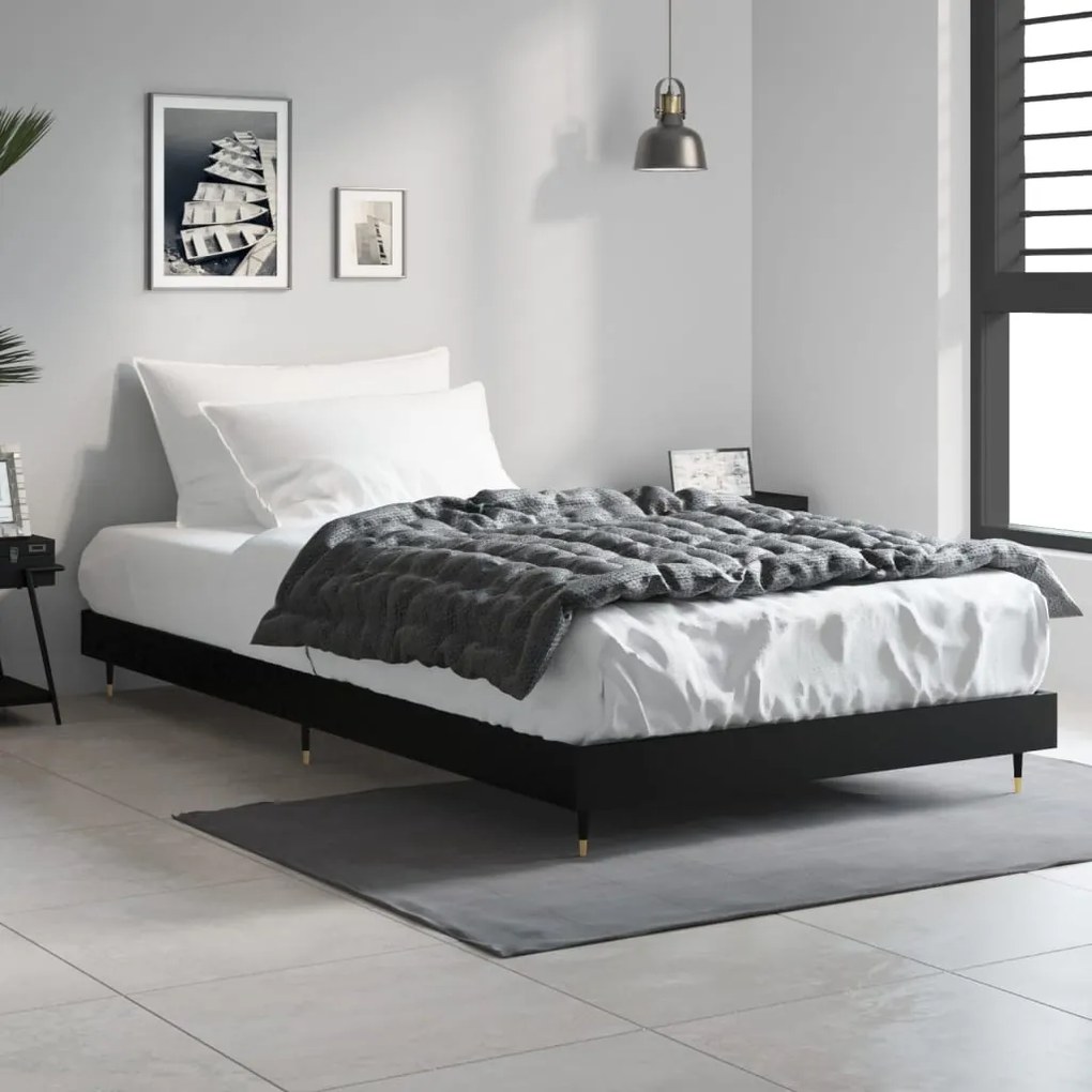 Estrutura de Cama Eloa Preto - Vários Tamanhos - Design Moderno