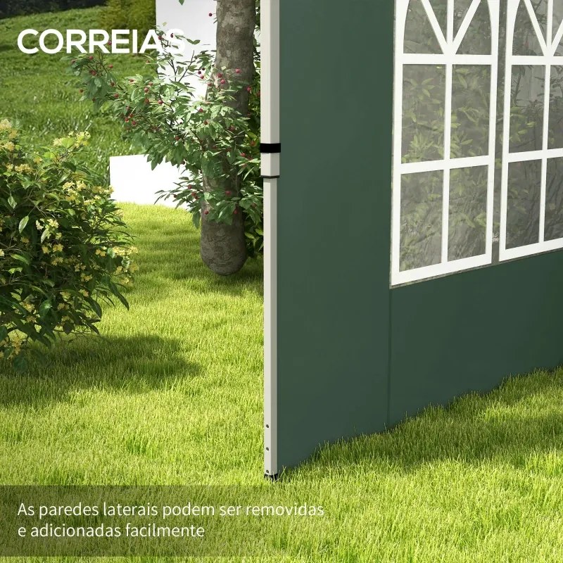 2 Paredes Laterais para Tenda de 3x3 / 3x4 m 295x195 cm (ESTRUTURA NÃO INCLUIDA) Parede de Substituição de Tecido Oxford para Tendas Dobráveis Verde