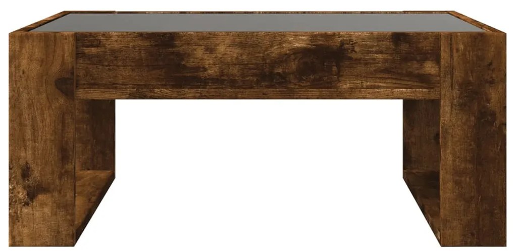 Mesa de centro luzes LED Infinity 70x53x30 cm carvalho fumado