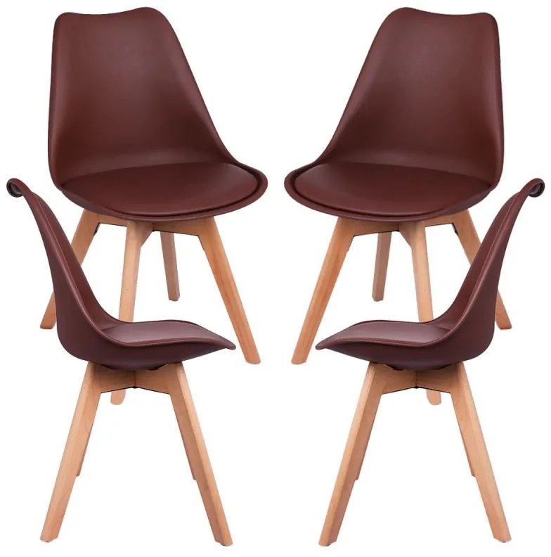 Pack 4 Cadeiras Synk Basic - Marrom