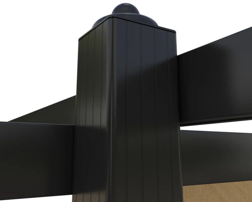 Gazebo de jardim com telhado retrátil 3x3 m cinza-acastanhado
