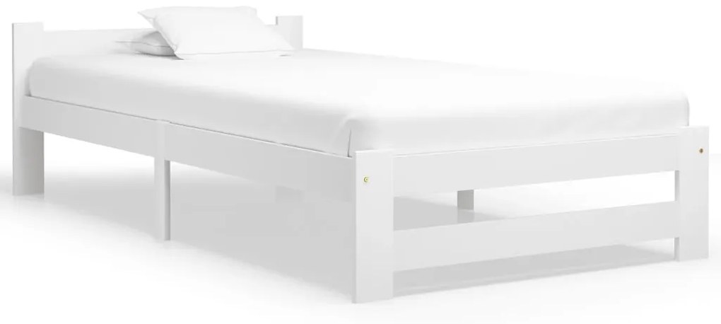 vidaXL Estrutura de cama 100x200 cm pinho maciço branco
