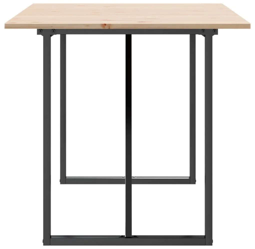 Mesa de jantar estrutura em O 140x80x75cm pinho e aço