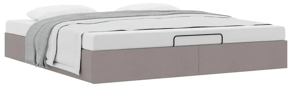 Estrutura de cama otomana sem colchão cinza 180x200 cm tecido