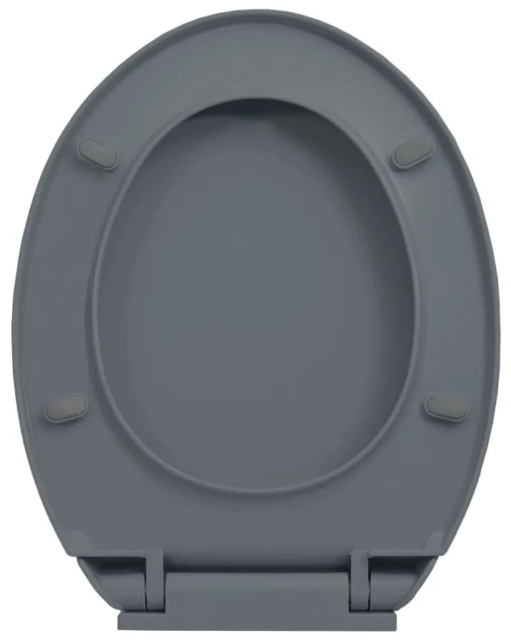 Tampo sanita oval fecho suave e remoção rápida cinzento