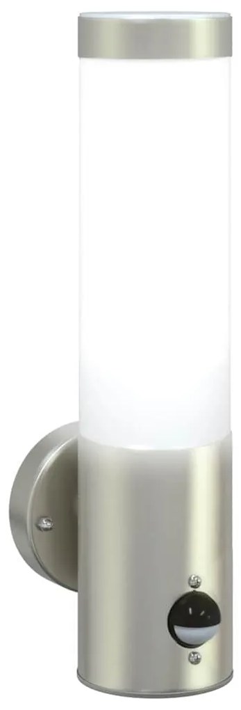 Luzes de Parede Externas vidaXL com Sensor 2 pcs Aço Inoxidável Pratea