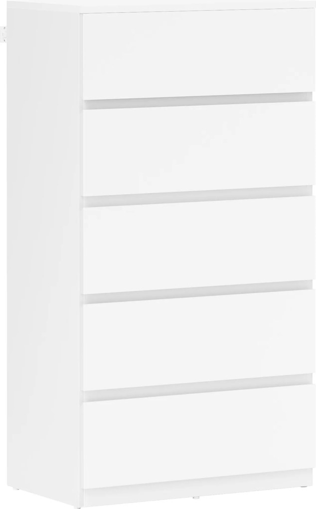 HOMCOM Cômoda Sideboard com 5 gavetas, 55 cm x 34 cm x 100 cm, Branco | Aosom Portugal