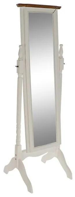 Espelho de pé DKD Home Decor Branco Castanho Madeira de paulónia Espelho (54 x 50 x 159 cm)