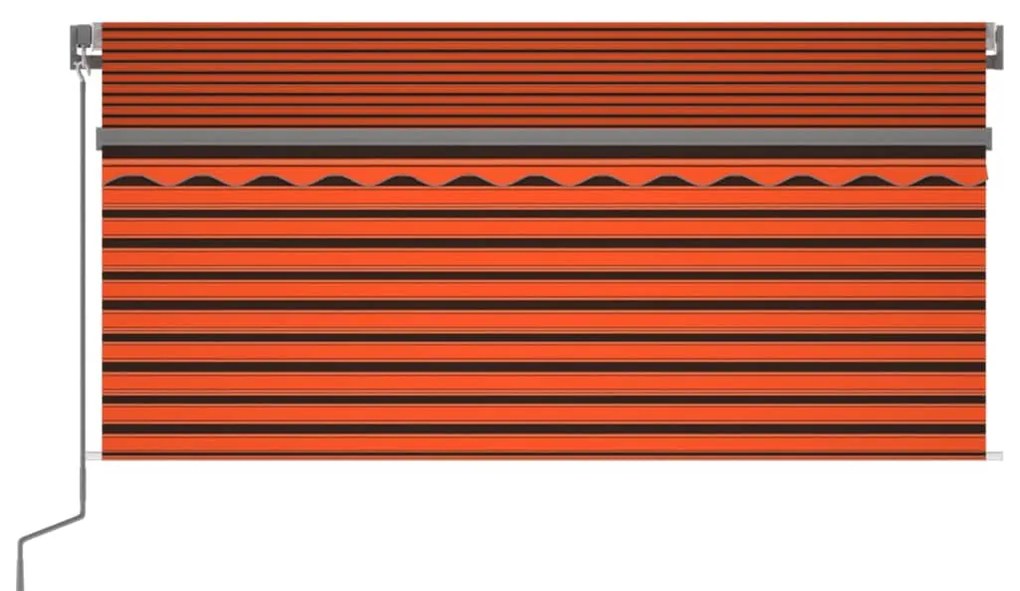 Toldo retrátil manual com estore 3,5x2,5 m laranja/castanho