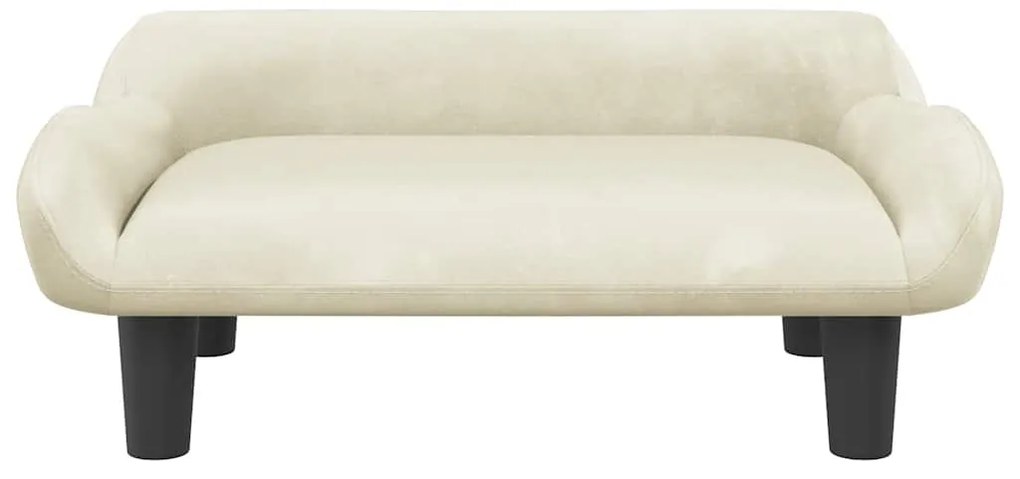 Cama para cães 70x40x24 cm veludo cor creme