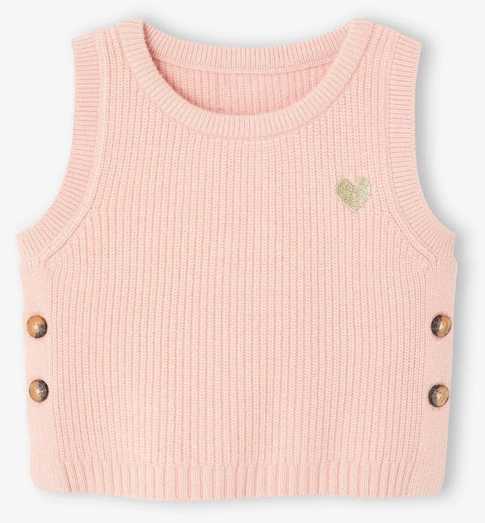 Camisola sem mangas, para bebé  rosado