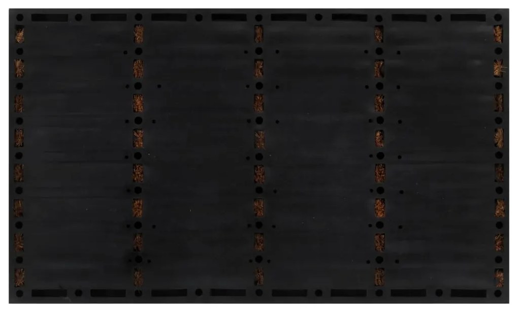 Tapete de porta retangular 45x75 cm borracha e fibra de coco
