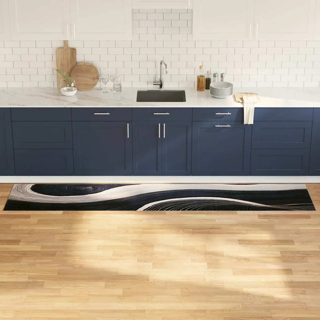 vidaXL Tapete de Cozinha Other Onda 60 x 300 cm Veludo