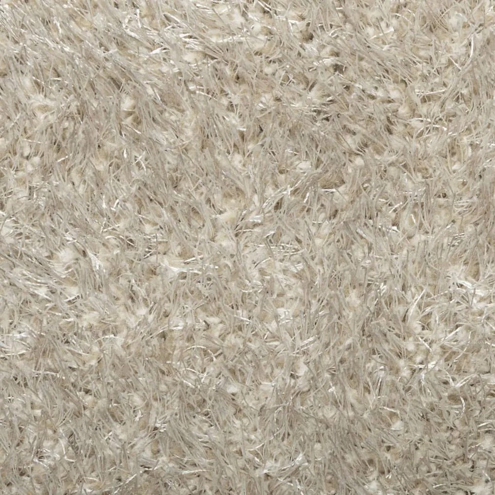 Tapete de pelo alto com aspeto brilhante ISTAN Ø 80 cm bege