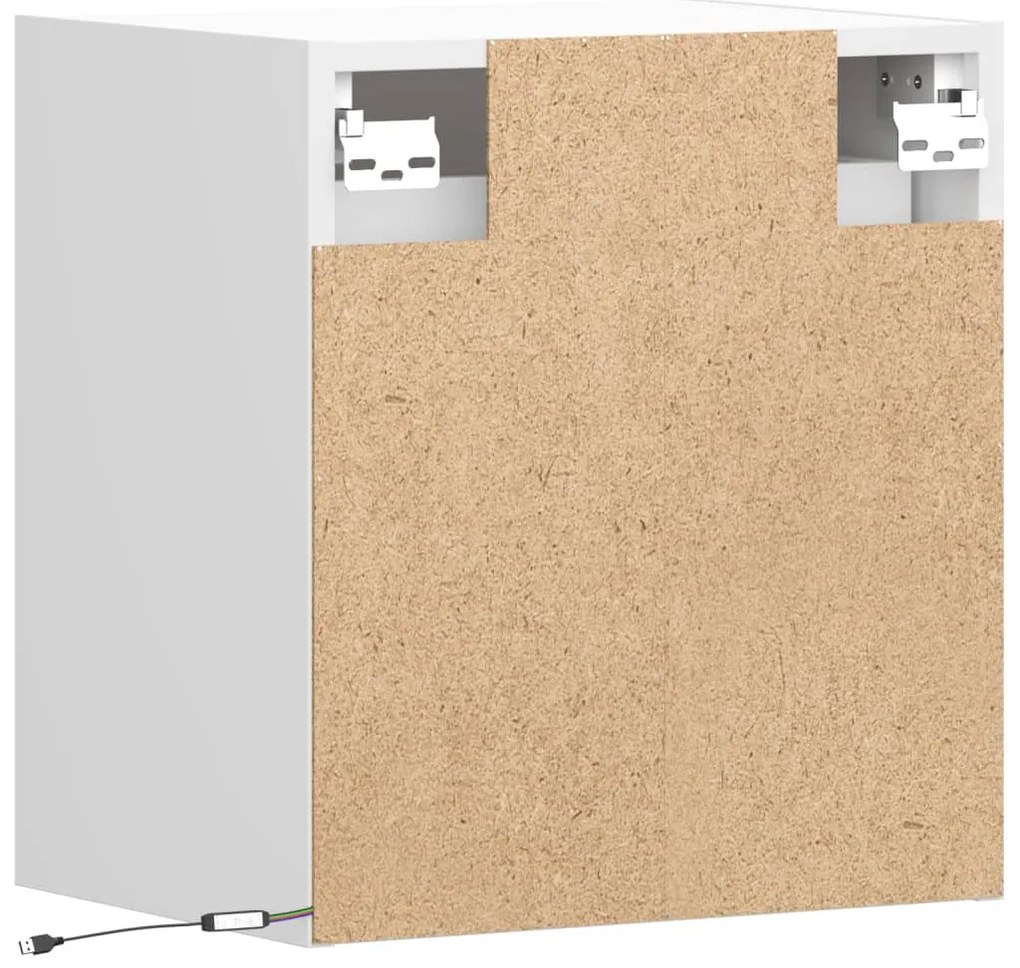 Móveis de parede p/ TV com luzes LED 2 pcs 41x31x45 cm branco