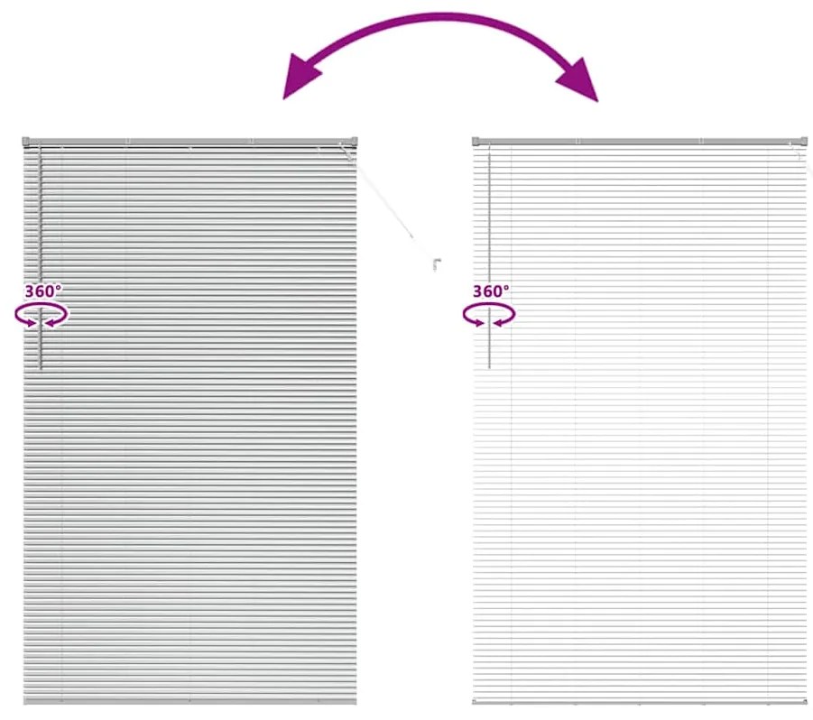 Persiana de Janela com cortinas Outros Manual Prata 80 x 130 cm Alumín