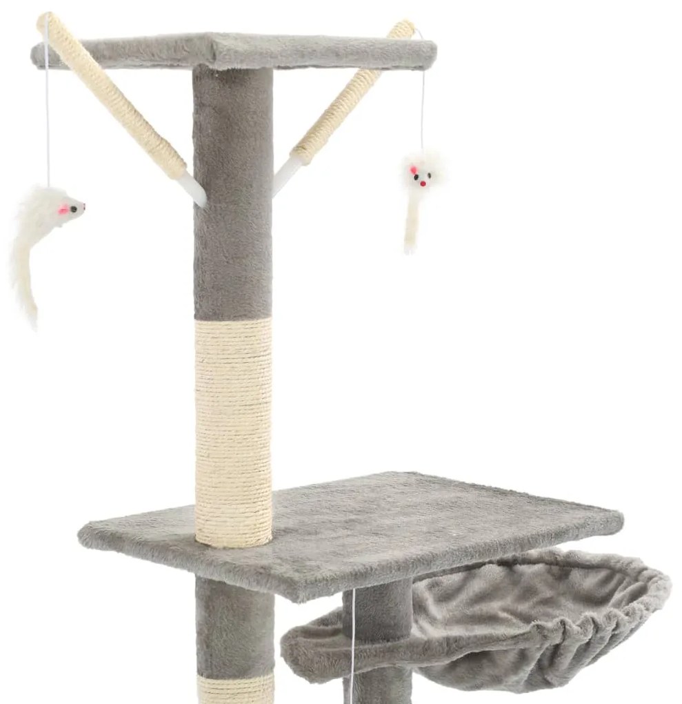 Arvore Arranhador com Postes em Sisal para Gatos de 230-250 cm - Cinze