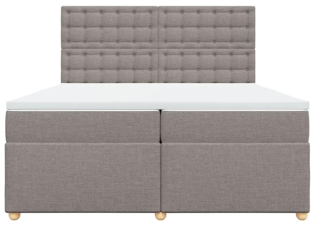 Cama com molas/colchão 200x200 cm tecido castanho-acinzentado