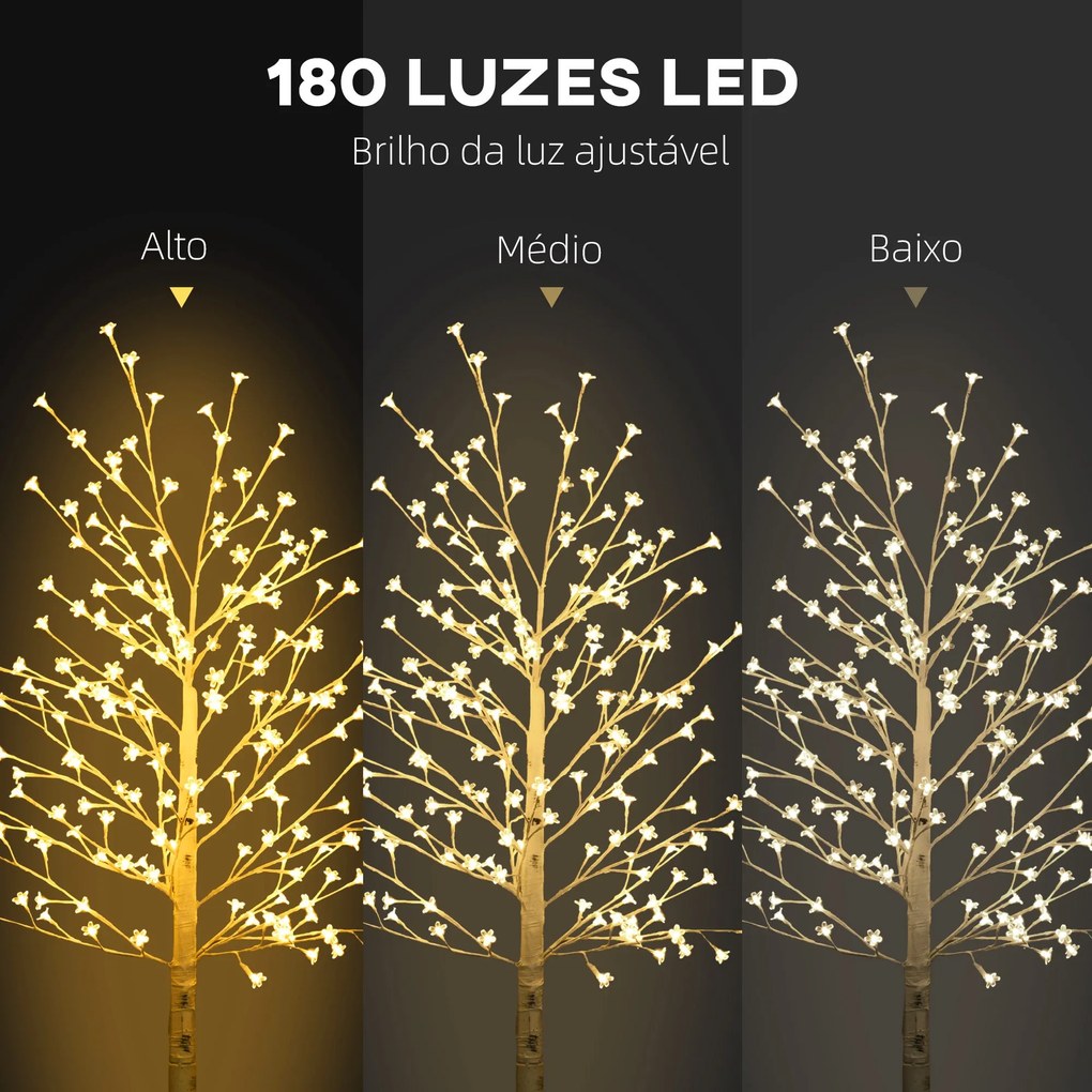 Árvore Cerejeira com 180 Luzes LED IP4 Banco Quente Candeeiro Decorati