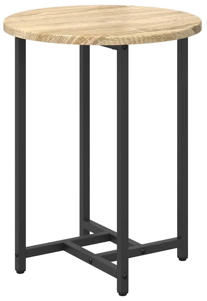 Mesa de Apoio vidaXL 2 pcs Madeira de Carvalho Sonoma e Metal