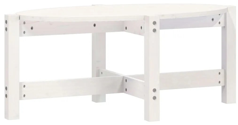Mesa de centro 87x48x35 cm madeira de pinho maciça branco