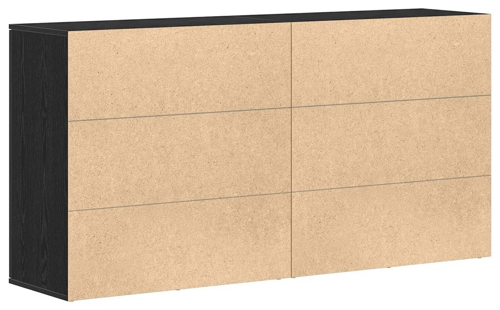 Buffets 2 pcs Carvalho Preto 79x38x80 cm Madeira de engenharia