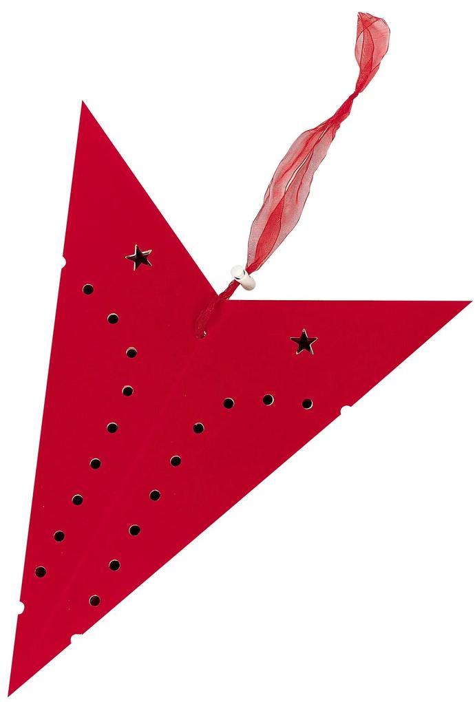 Conjunto de 2 estrelas de papel com LED em veludo vermelho 60 cm MOTTI Beliani