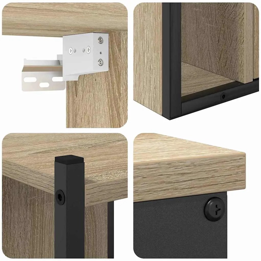 Conjunto de Móveis para Banheiro 4 pcs Carvalho sonoma