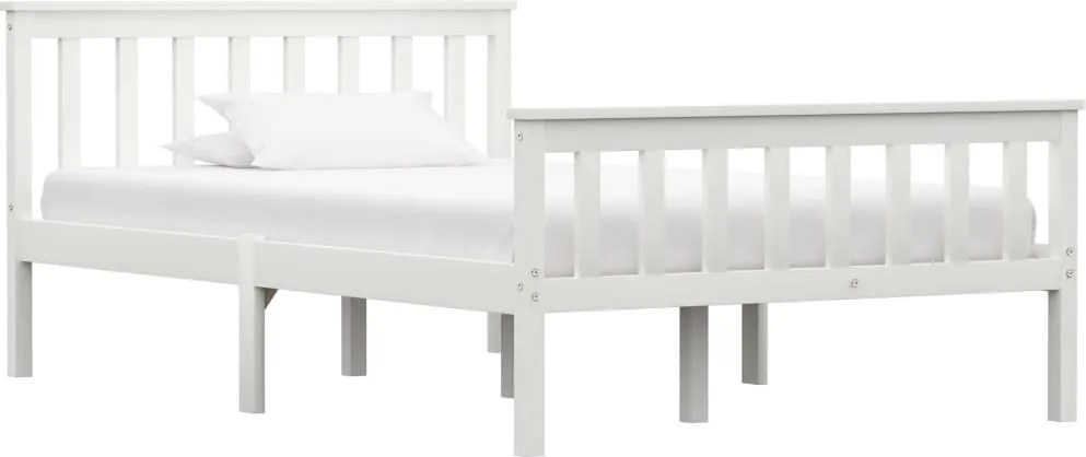 Estrutura de cama 120x200 cm pinho maciço branco