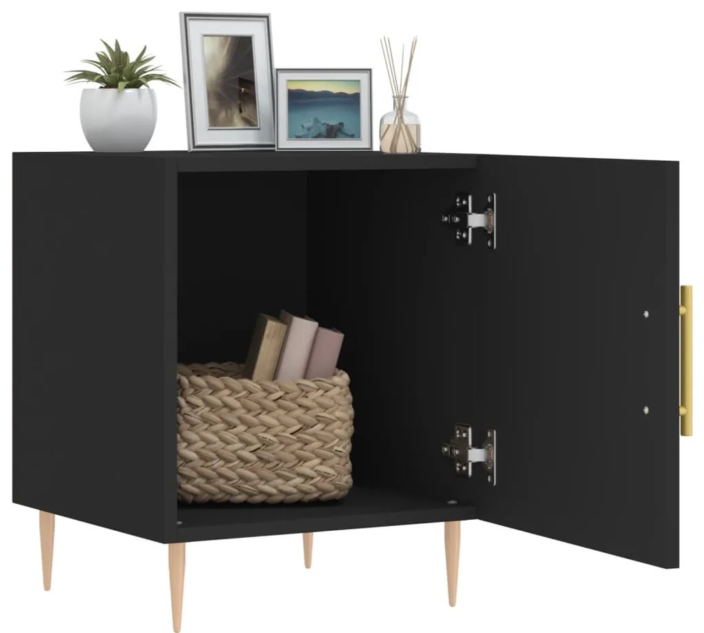 Mesa de cabeceira 40x40x50 cm derivados de madeira preto