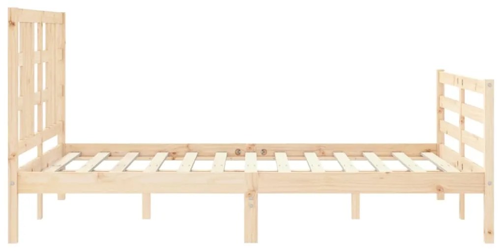 Estrutura de cama com cabeceira 140x200 cm madeira maciça
