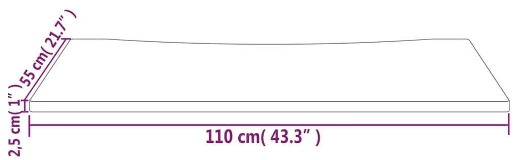 Tampo de secretária 110x55x2,5 cm pinho maciço branco