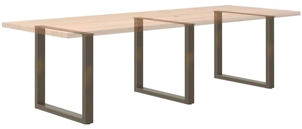 Pés para mesa de jantar em formato de U, 3 peças, aço natural, 80x(72-