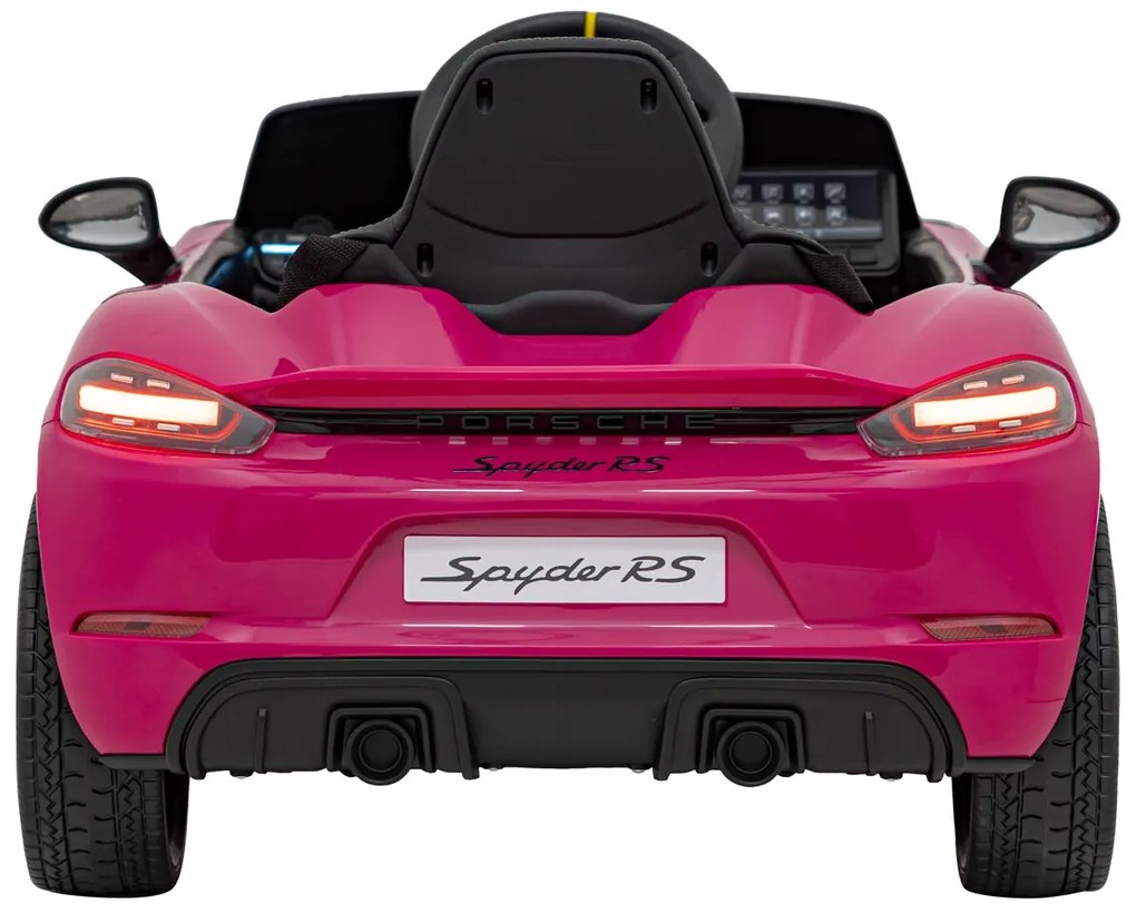 Carro elétrico para Crianças 12V Porsche Spyder RS 718, Rodas Espuma EVA, assento couro ecológico Carga até 30 kg Rosa