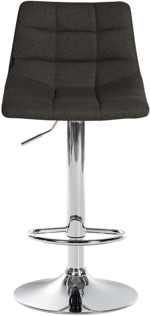 Banco de bar Jerry em tecido com estrutura cromada 87-108,5 x 43 x 46,5 cm Cinzento escuro