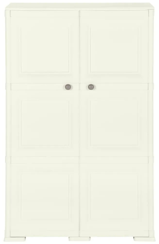 Armário de plástico 79x43x125 cm design de madeira cor baunilha