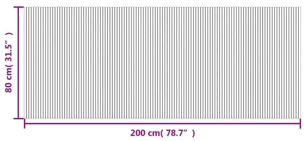 Tapete retangular 80x200 cm bambu preto