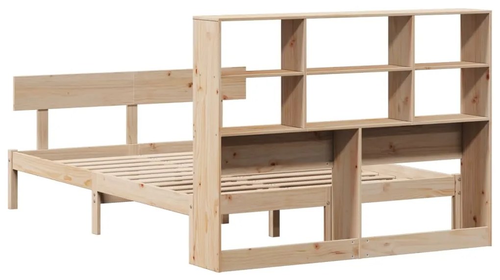 Cama com estante sem colchão 120x190 cm pinho maciço