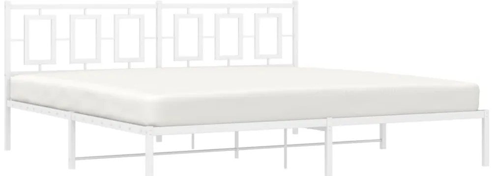 Estrutura de cama com cabeceira 193x203 cm metal branco