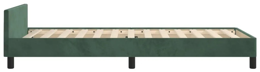 Estrutura de cama c/ cabeceira 80x200 cm veludo verde-escuro